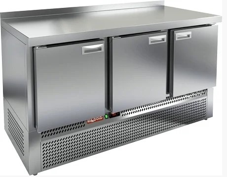 Холодильный стол HICOLD GNE 111/BT BOX, нижн, 3 двери (-18...-10°С)